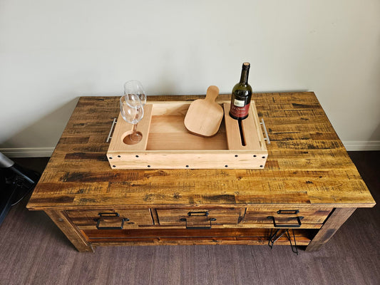 Wine and cheese serving board
